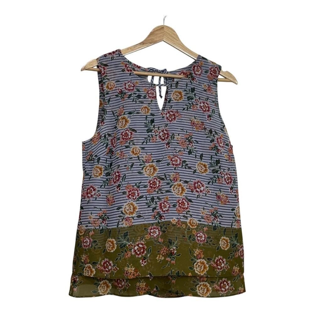 Cabi sleeveless top floral medium